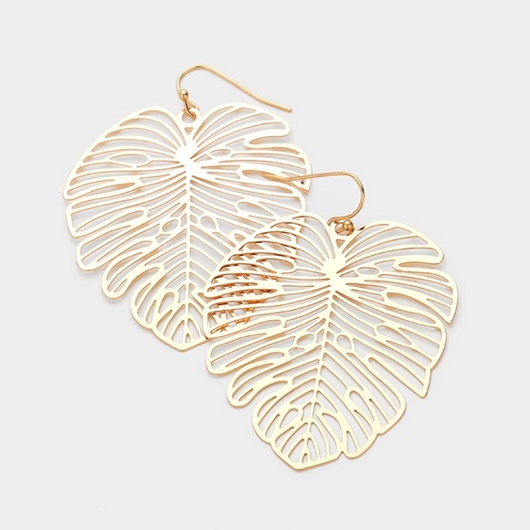 Lana Bean Jewels Jewelry - Tropical gold leaf earrings